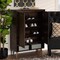 Baxton Studio Landen Mid-Century Modern Walnut Brown and Gold Finished Wood 2-Door Entryway Shoe storage Cabinet 174-10958-Zoro - alternate 3